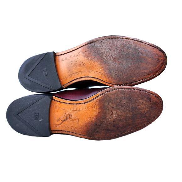 Allen Edmonds Burgundy Grayson Tassel Leather Loafers 10 - Picture 8 of 10